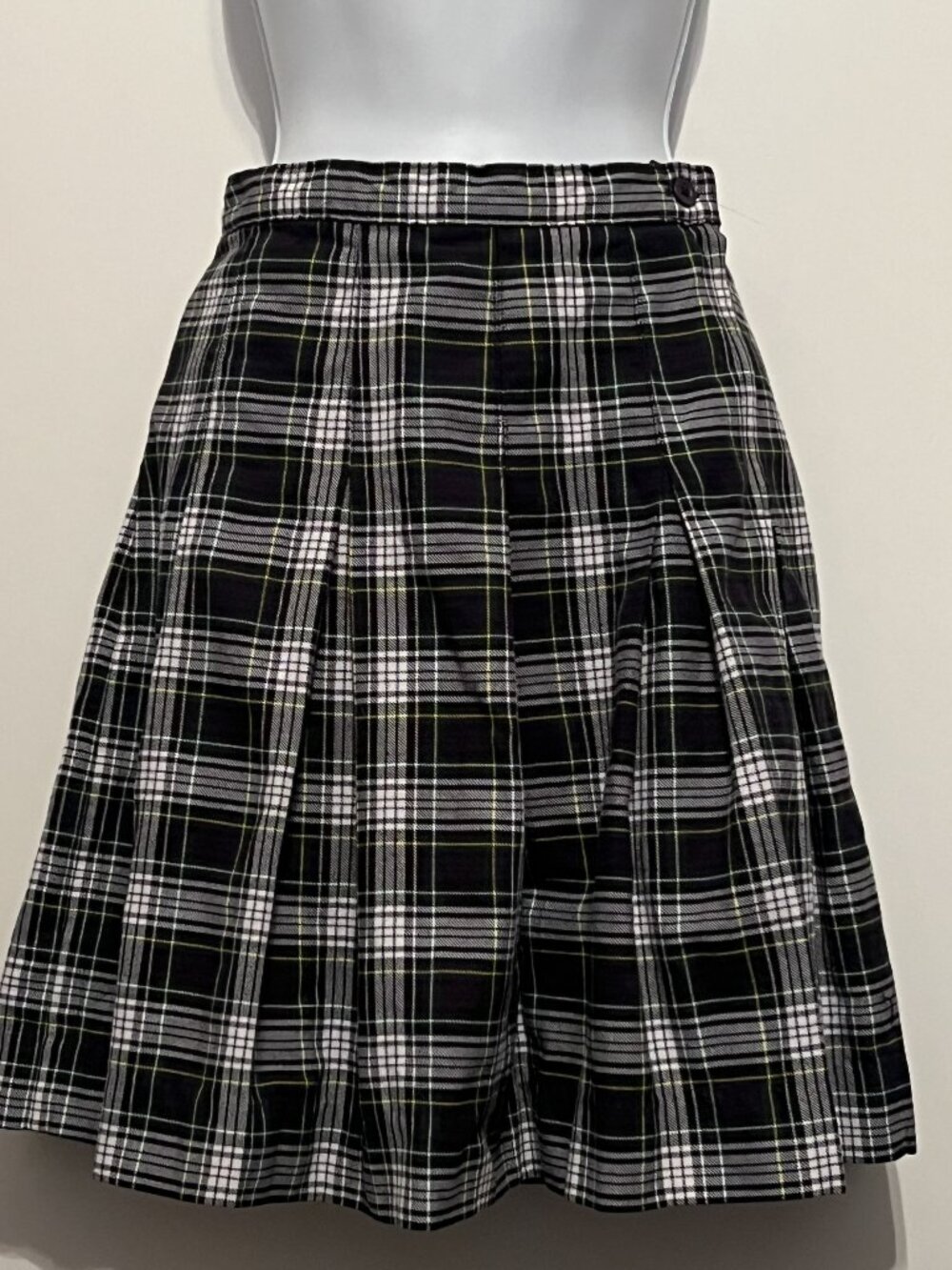 Preppy Y2K Academia Elderwear Uniform Blue/Green Plaid Skirt Youth Girl Size 10